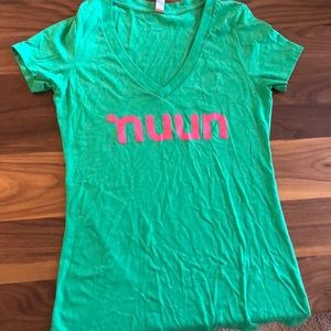 Nuun Hydration Bright Pink V-neck Tee